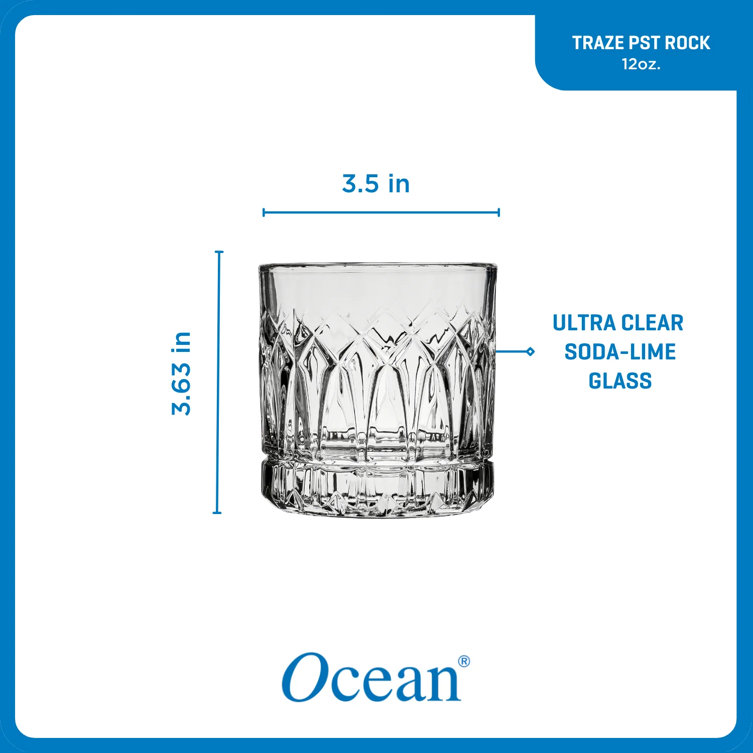 Ocean Glassware Ocean Glass Traze PST Rocks Glasses (4-Pieces), 12-ounce, Dishwasher Safe - Image 3
