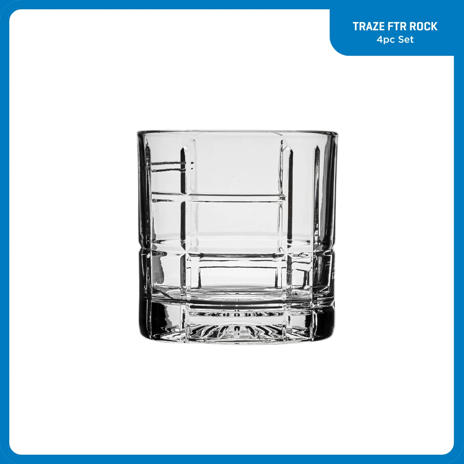 Ocean Glassware Ocean Glass Traze FTR Rocks Glasses (4-Pieces), 12-ounce, Dishwasher Safe - Image 2