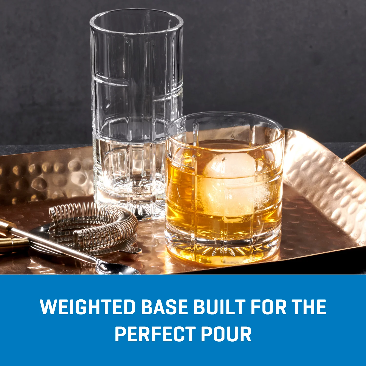 Ocean Glassware Ocean Glass Traze FTR Rocks Glasses (4-Pieces), 12-ounce, Dishwasher Safe - Image 5