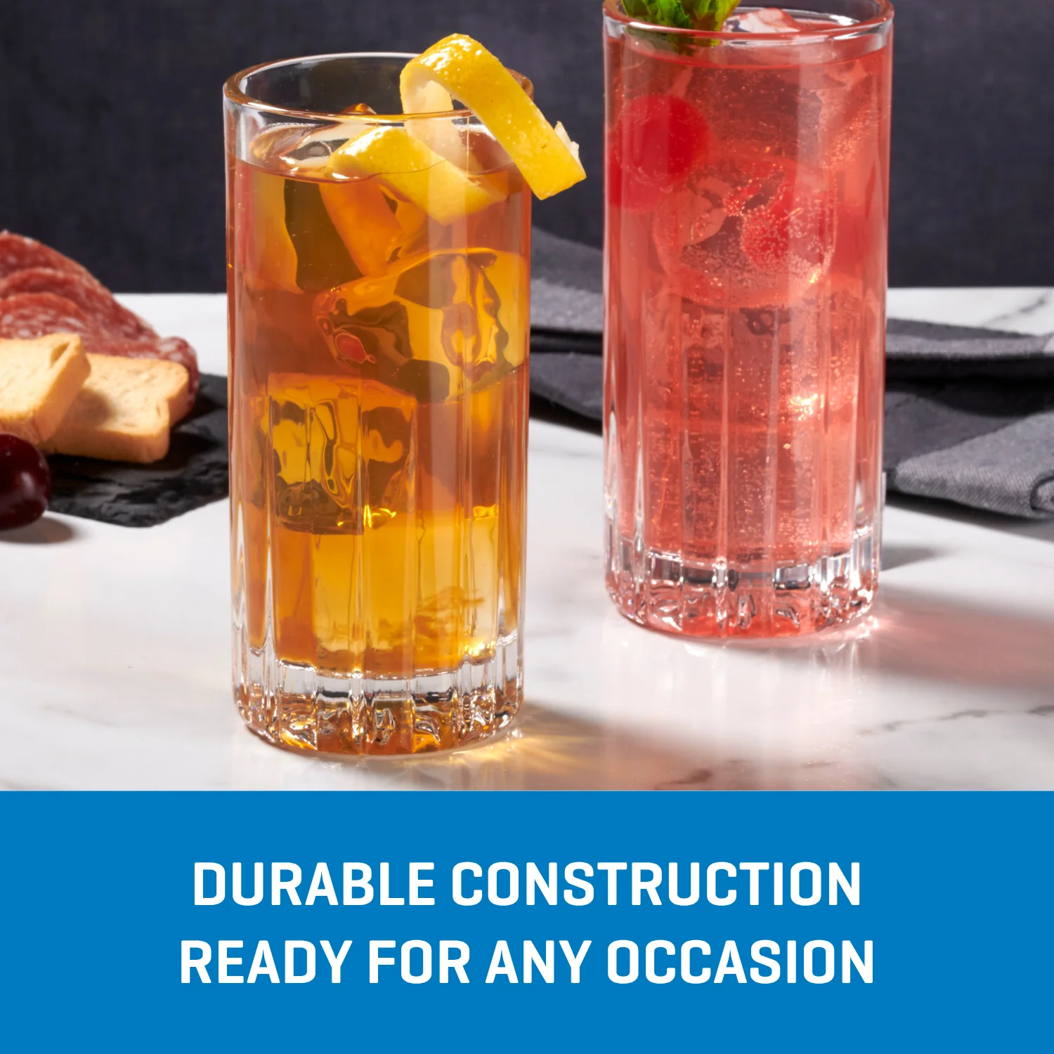 Ocean Glassware Ocean Glass Traze PRE Highball Glasses (4-Pieces), 12-ounce, Dishwasher Safe - Image 4